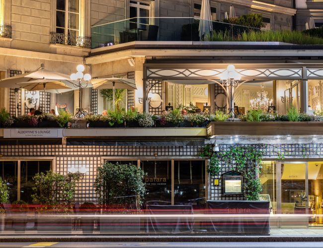 Beau Rivage Hotel Geneva Chic Lounge Terrace in Geneva Albertine’s